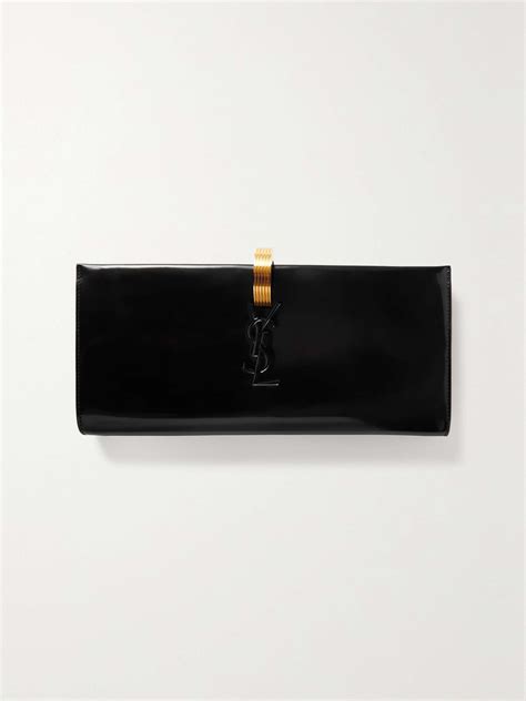 white ysl patent leather|daria patent leather clutch.